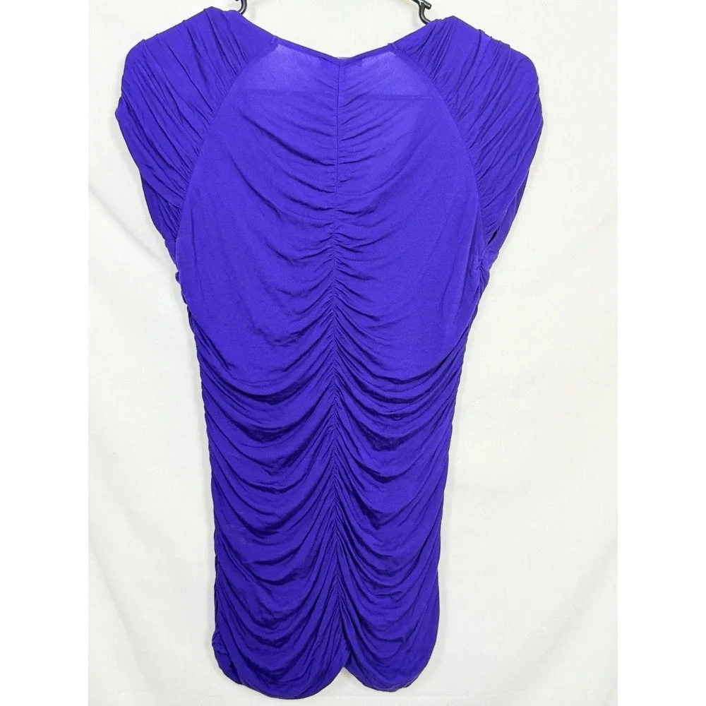 Express Purple Ruched Longline Blouse Top Womens Small Y2K Going Out - Picture 4 of 10